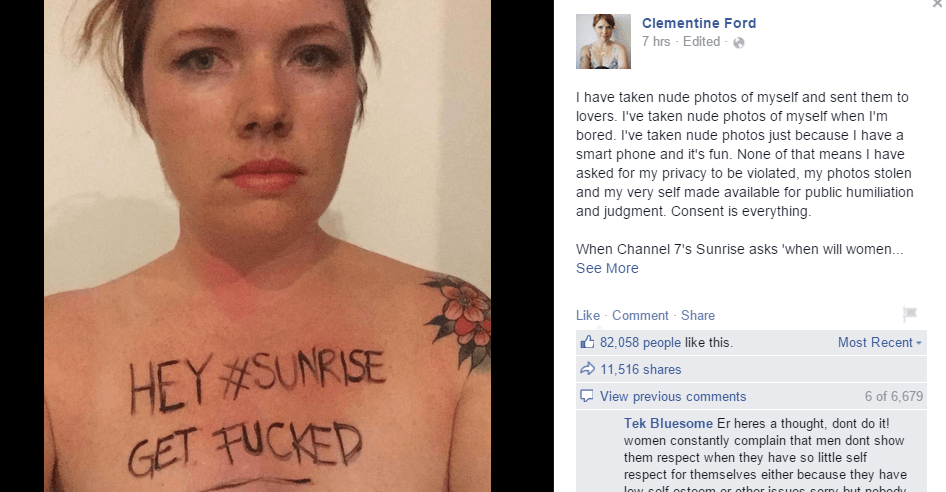 Feminist Typist Posts Naked Photo: Demands Absolute State Monopoly On Violence