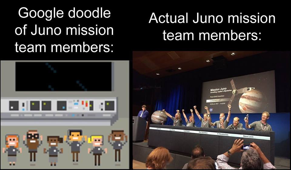 Google’s Anti-White Sketch Of The Juno Mission Team Shows How Evil The Company Has Become