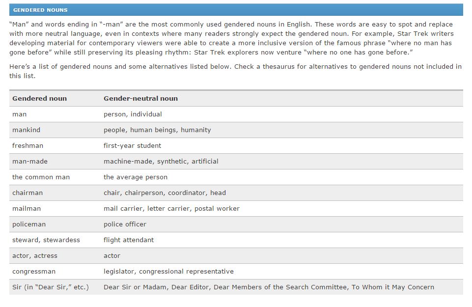 Words Like “Man” and “Chairman” Are Being Censored On College Campuses