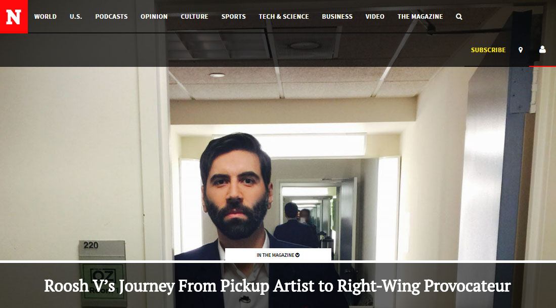 Newsweek: Roosh V’s Journey From Pickup Artist To Right-Wing Provocateur