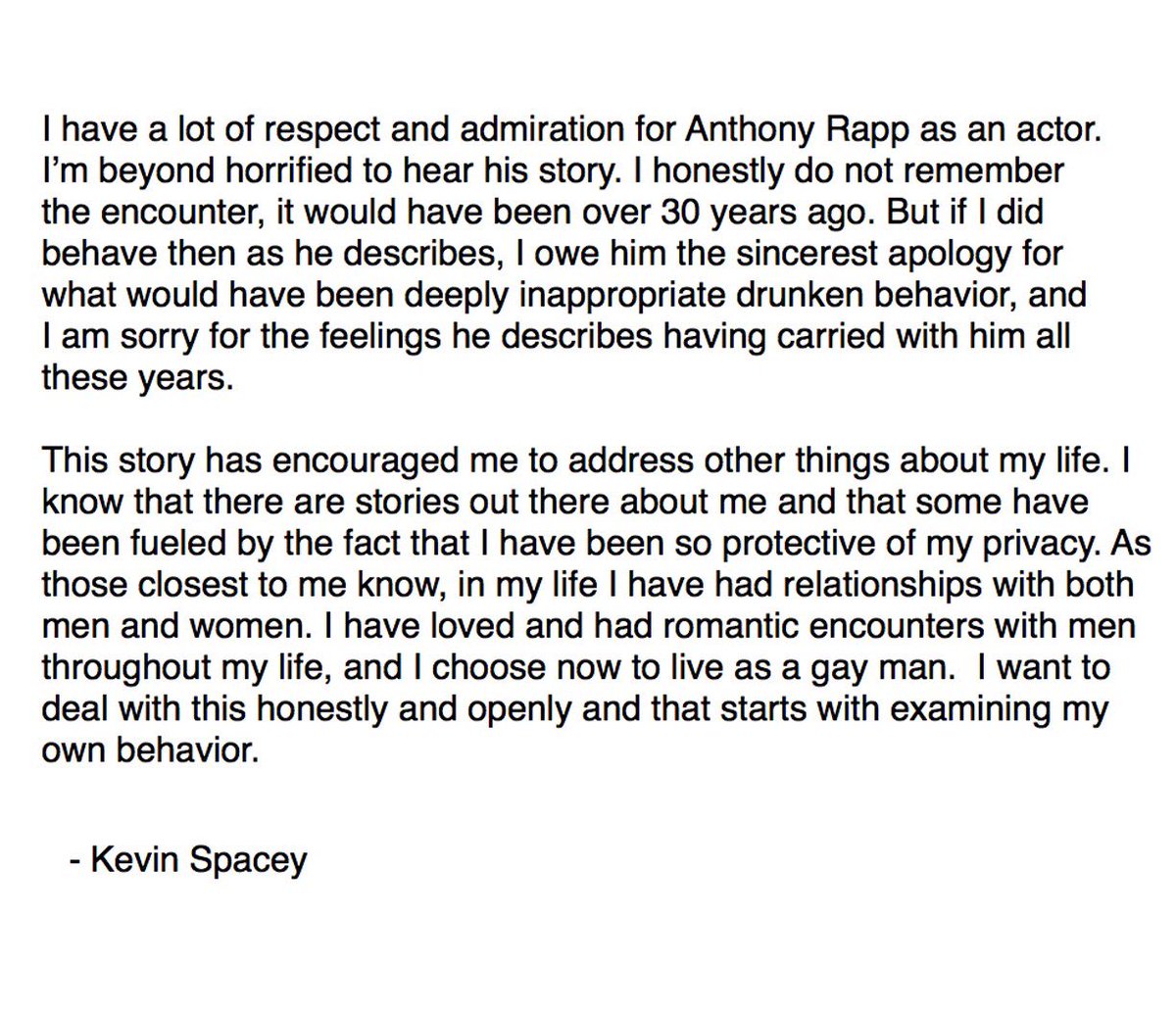 Kevin Spacey “Bravely” Comes Out As Gay After He’s Accused Of Sexually Assaulting A Child Actor