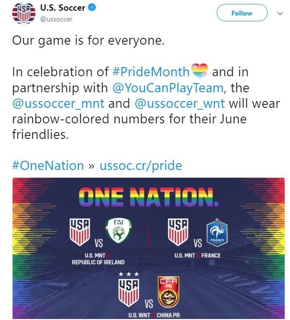 Globohomo Rainbow Mafia Is Forcing The U.S. National Soccer Teams To Wear Gay Pride Jerseys